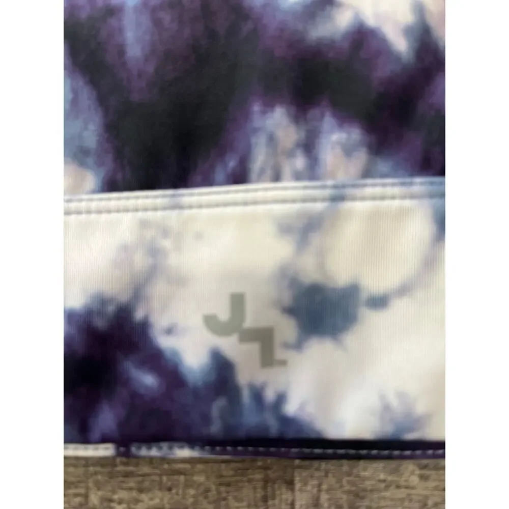 JOY LAB Women's Blue&White Tie Dye Strappy Wireless Athletic Sports Bra, Size XS - Picture 5 of 8